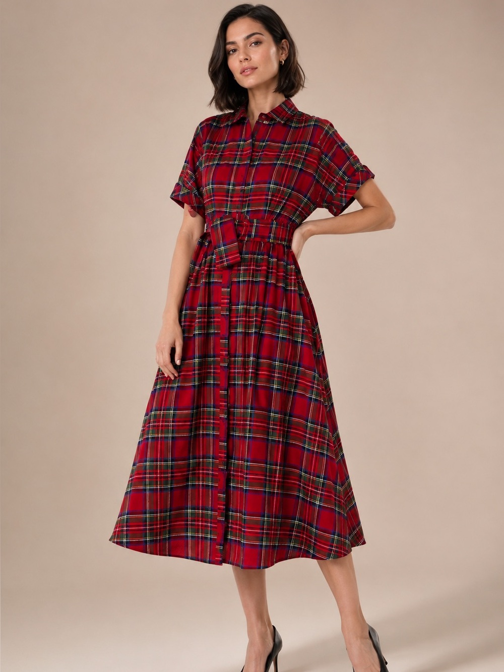 NWT Buru Donna Day Shirt Dress M Short Sleeve Contrast Bow Detail Stripe Print